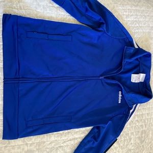 Blue adidas jacket• kids• good condition• (10-12)•Zip up•